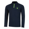 Wild Big Serve 1/4 Zip Haut Manches Longues Hommes-Bleu Foncé,Vert Fluo