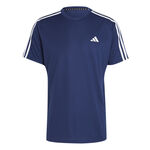 V&ecirc;tements adidas adidas Training Essential Base 3 Stripes T-shirt Hommes-Bleu Fonc&eacute;,Blanc