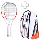 Lot De Raquettes Babolat 2x Pure Strike 100 plus Schlägertasche