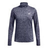 Tech Twist Warmup 1/2 Zip Haut Manches Longues Femmes-Bleu Gris