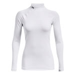 V&ecirc;tements Under Armour Under Armour Coldgear Authentics Mockneck Haut Manches Longues Femmes-Blanc