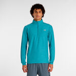 V&ecirc;tements New Balance New Balance Space Dye 1/4 Zip Haut manches longues Hommes - turquoise
