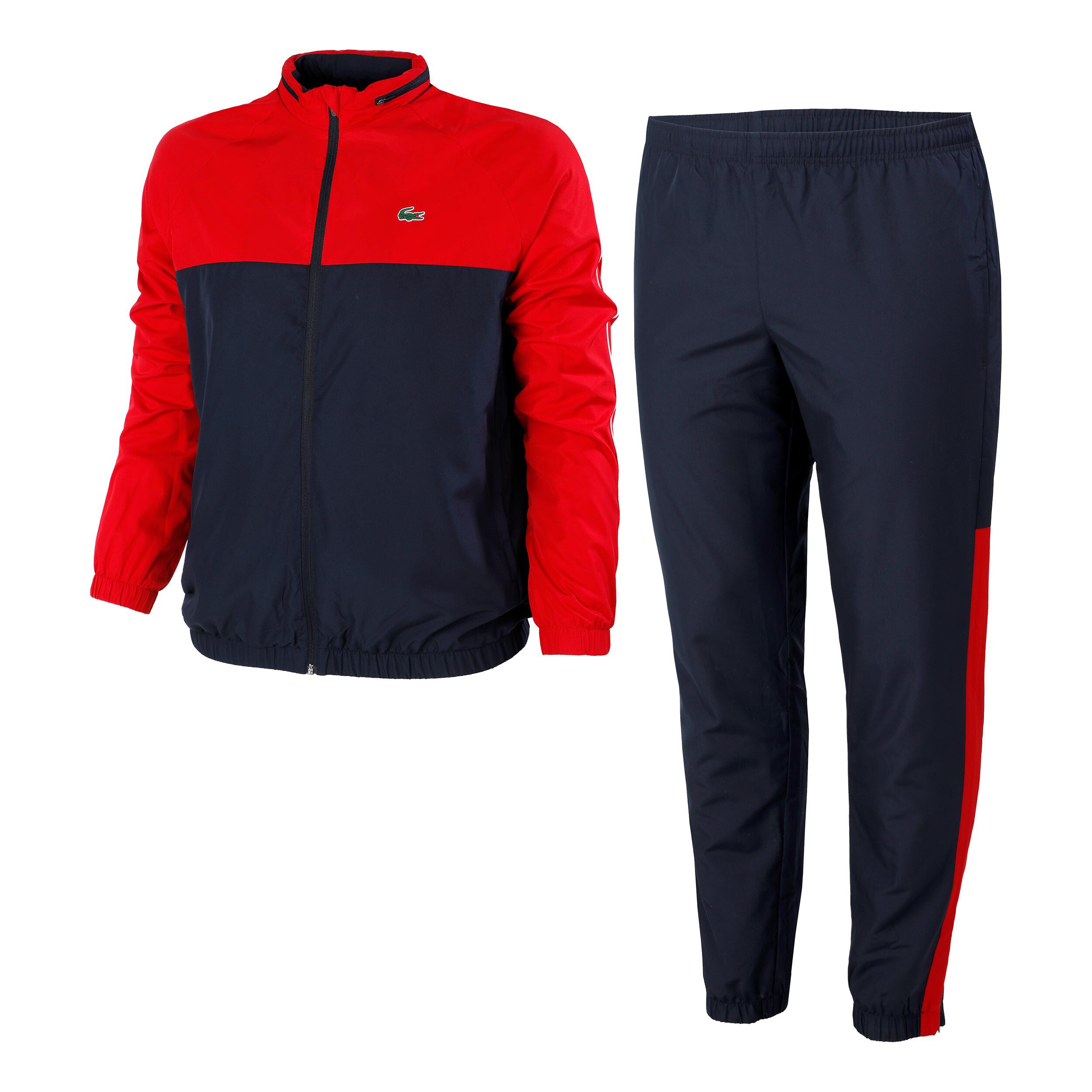 Survetement sales rouge lacoste