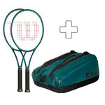 Lot De Raquettes Wilson 2x Blade 100 V9 plus Schlägertasche