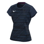 V&ecirc;tements de tennis Mizuno Mizuno Chiba T-shirt Femmes-Bleu Fonc&eacute;
