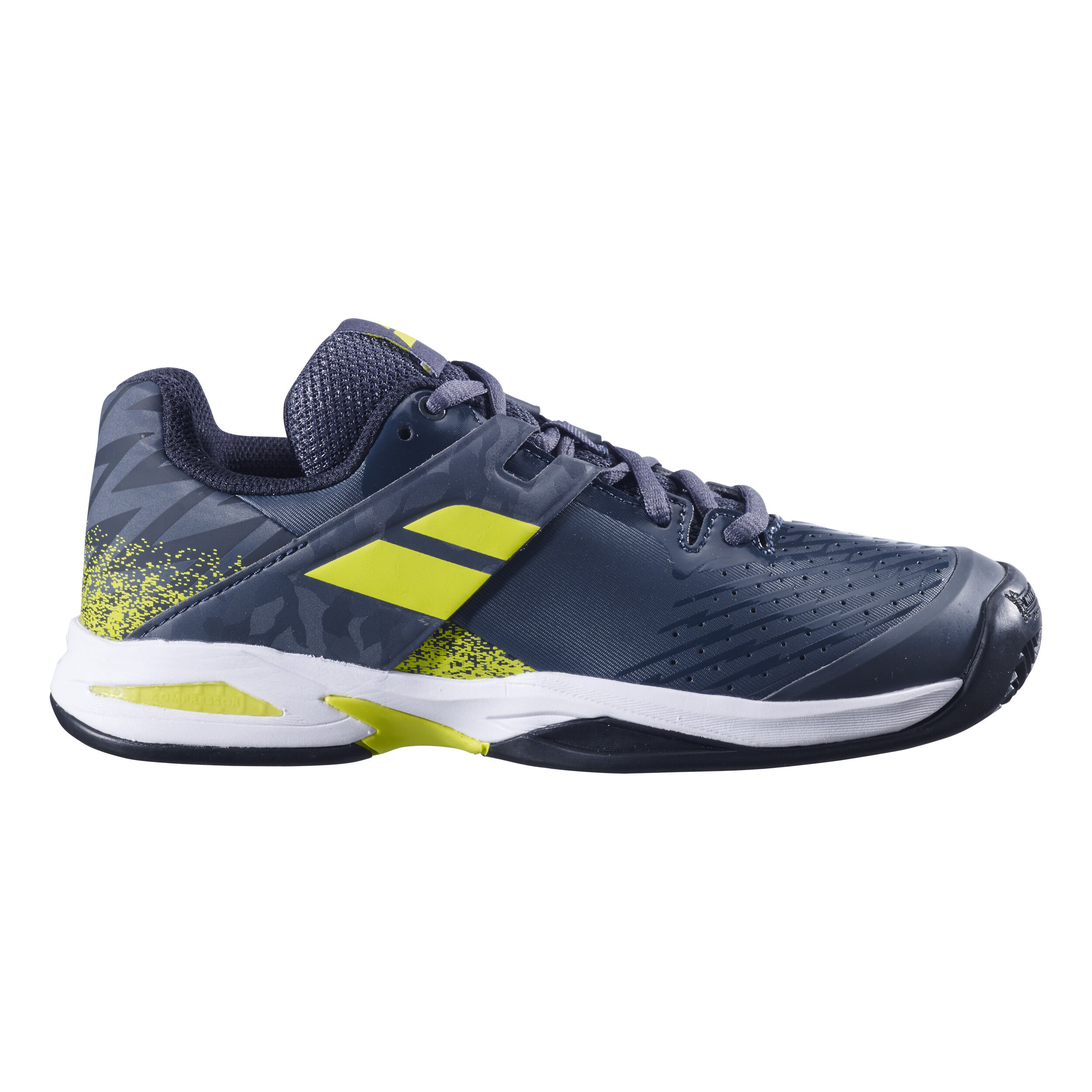 Buy Babolat Propulse Chaussure Terre Battue Enfants Bleu Fonce Vert Fluo online Tennis Point CH