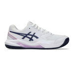 Chaussures de tennis ASICS ASICS Gel-Dedicate 8 Chaussure terre battue Femmes - blanc, bleu fonc&eacute;