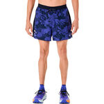 V&ecirc;tements ASICS ASICS Fujitrail AOP 5in Short de running Hommes-bleu fonc&eacute;, bleu