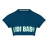 Abdominis Crop Move T-shirt Femmes-Bleu Petrol