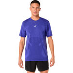 V&ecirc;tements ASICS ASICS Road Seamless Maillot de course Hommes-bleu, violet
