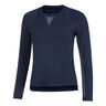 High Low Breezy Haut manches longues Femmes - bleu fonc&eacute;, 