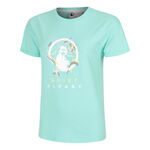 V&ecirc;tements Quiet Please Quiet Please Wild Sketchy T-shirt Femmes-Turquoise,Multicouleur