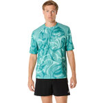 Vêtements ASICS ASICS Road Lite-Show Maillot De Course Hommes-Turquoise,Multicouleur