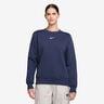 Phoenix Fleece Crew Sweat-shirt Femmes-Bleu Fonc&eacute;,Cr&egrave;me
