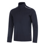 V&ecirc;tements de tennis JLindeberg JLindeberg Leon Quarter Zip Haut manches longues Hommes-bleu fonc&eacute;