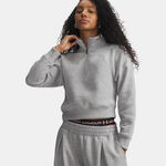 V&ecirc;tements Under Armour Under Armour Rival Fleece Script Halfzip Haut manches longues Femmes-gris, blanc