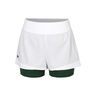 Shorts Femmes - blanc, vert foncé