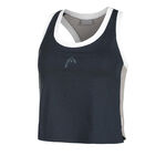 V&ecirc;tements HEAD HEAD Play Crop D&eacute;bardeur Tank Top Femmes-Bleu Fonc&eacute;,Blanc