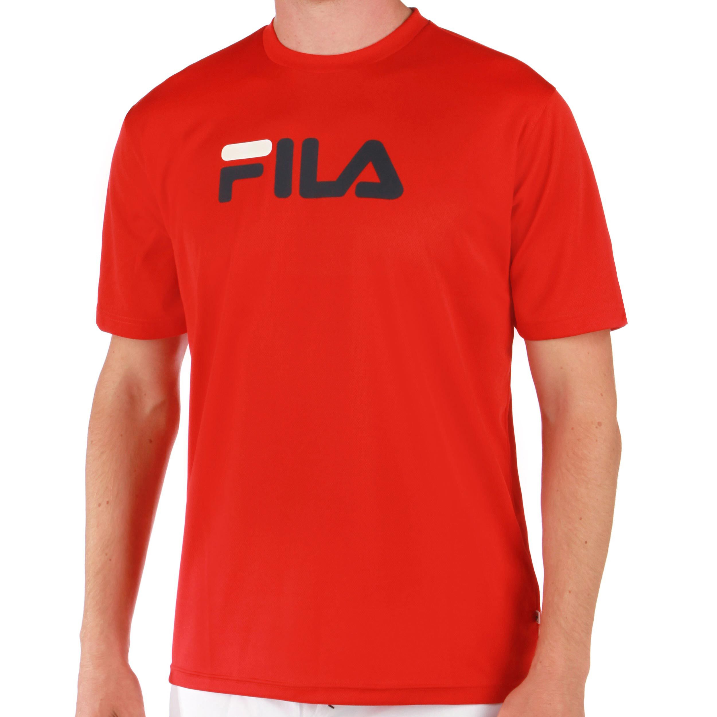 Buy Fila Logo T shirt Hommes Rouge Noir online Tennis Point CH