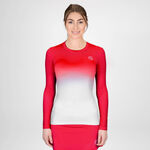Vêtements BIDI BADU BIDI BADU Crew Gradiant Haut Manches Longues Femmes-Rouge,Blanc