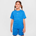 V&ecirc;tements de tennis Nike Nike Dri-FIT Multi Heather T-shirt Enfants-bleu, blanc