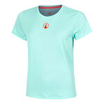 V&ecirc;tements de tennis Quiet Please Quiet Please Wild Spin T-shirt Femmes-Turquoise,Rouge