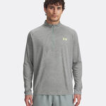 V&ecirc;tements Under Armour Under Armour Tech Textured Half-Zip Haut Manches Longues Hommes-Sauge
