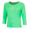 Joy Mixed Haut manches longues Femmes-vert, blanc