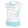 T-shirt Femmes-Blanc,Turquoise