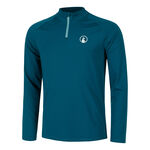 Vêtements Quiet Please Quiet Please Create Big Serve 1/4 Zip Haut Manches Longues Hommes-Bleu Petrol, Blanc