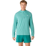 Vêtements ASICS ASICS Road Lite-Show 1/2 Zip Maillot De Course Hommes-Turquoise