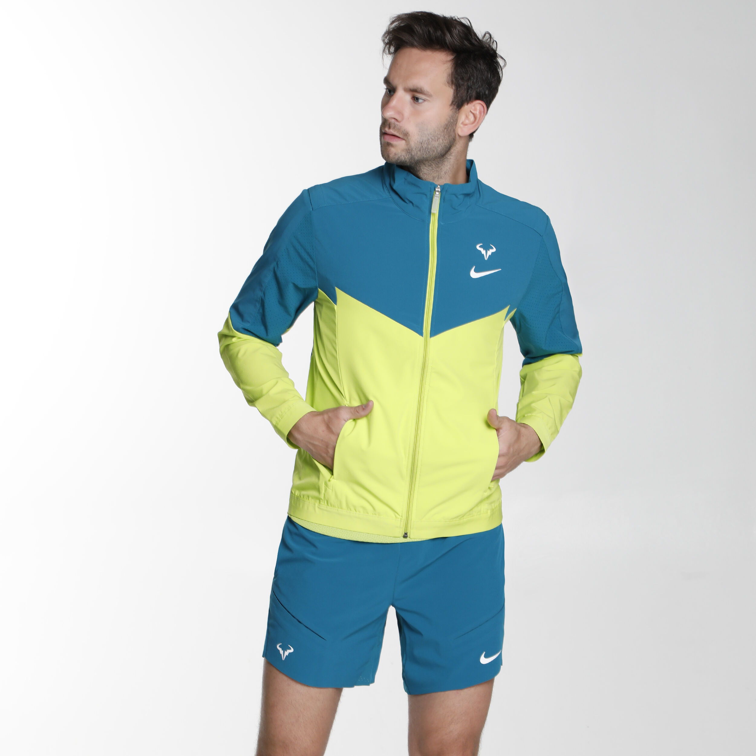 Buy Nike Rafael Nadal Court Dri Fit Veste De Survetement Hommes Vert Fluo Bleu online Tennis Point CH