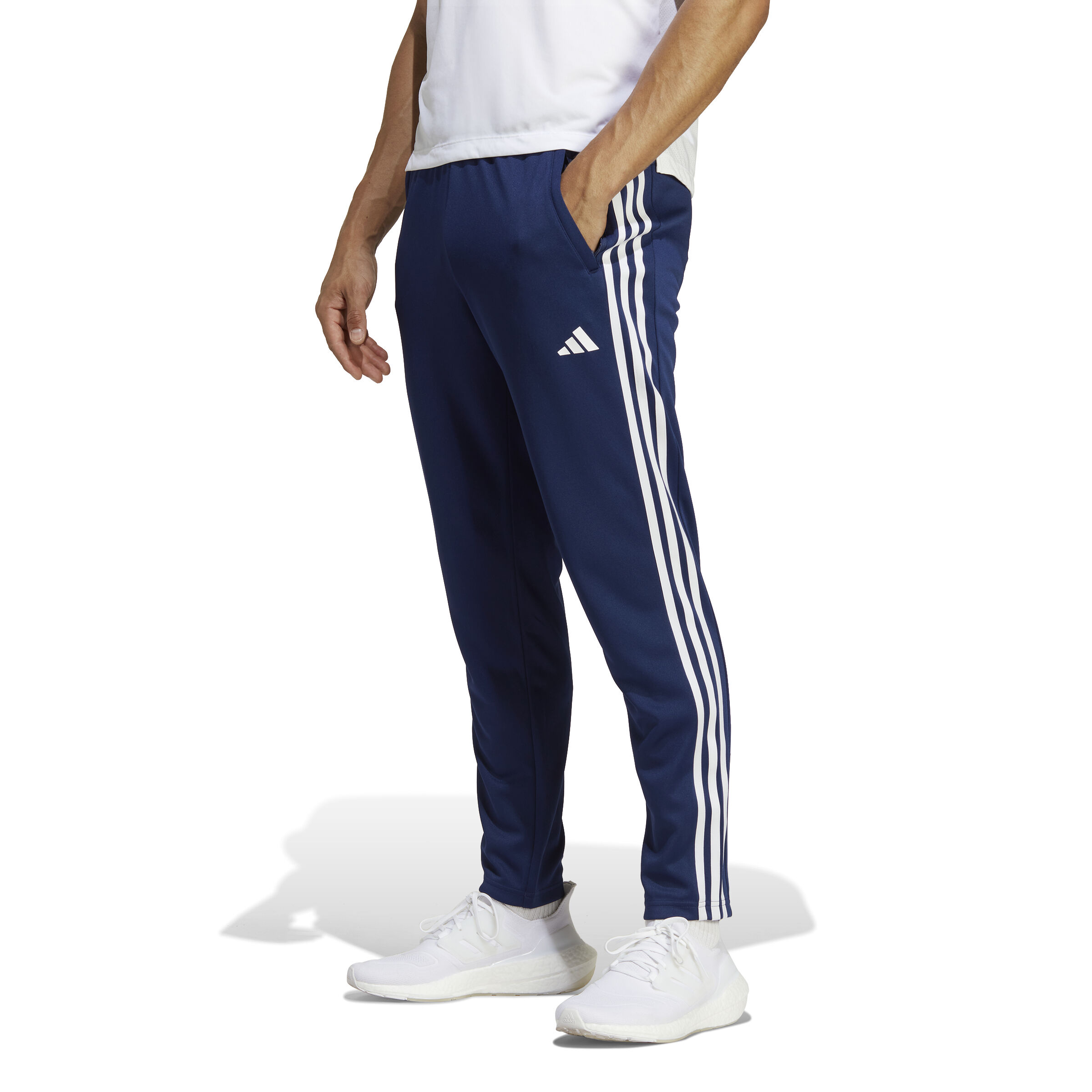 Buy adidas Training Essential Base 3 Pantalon Survetement Hommes Bleu Fonce Blanc online Tennis Point CH