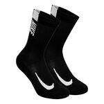 V&ecirc;tements Nike Nike Multiplier Crew Chaussettes De Sport Pack De 2 Unit&eacute;s-Noir,Blanc