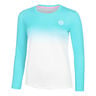 Crew Gradiant Haut Manches Longues Femmes-Turquoise,Blanc