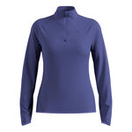 V&ecirc;tements Odlo Odlo Zeroweight Warm Mid Layer 1/2 Zip Maillot De Course Femmes-Bleu