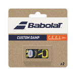 Accessoires raquettes Babolat Babolat Custom Damp Antivibrateur Pack De 2 Unit&eacute;s-Noir,Jaune