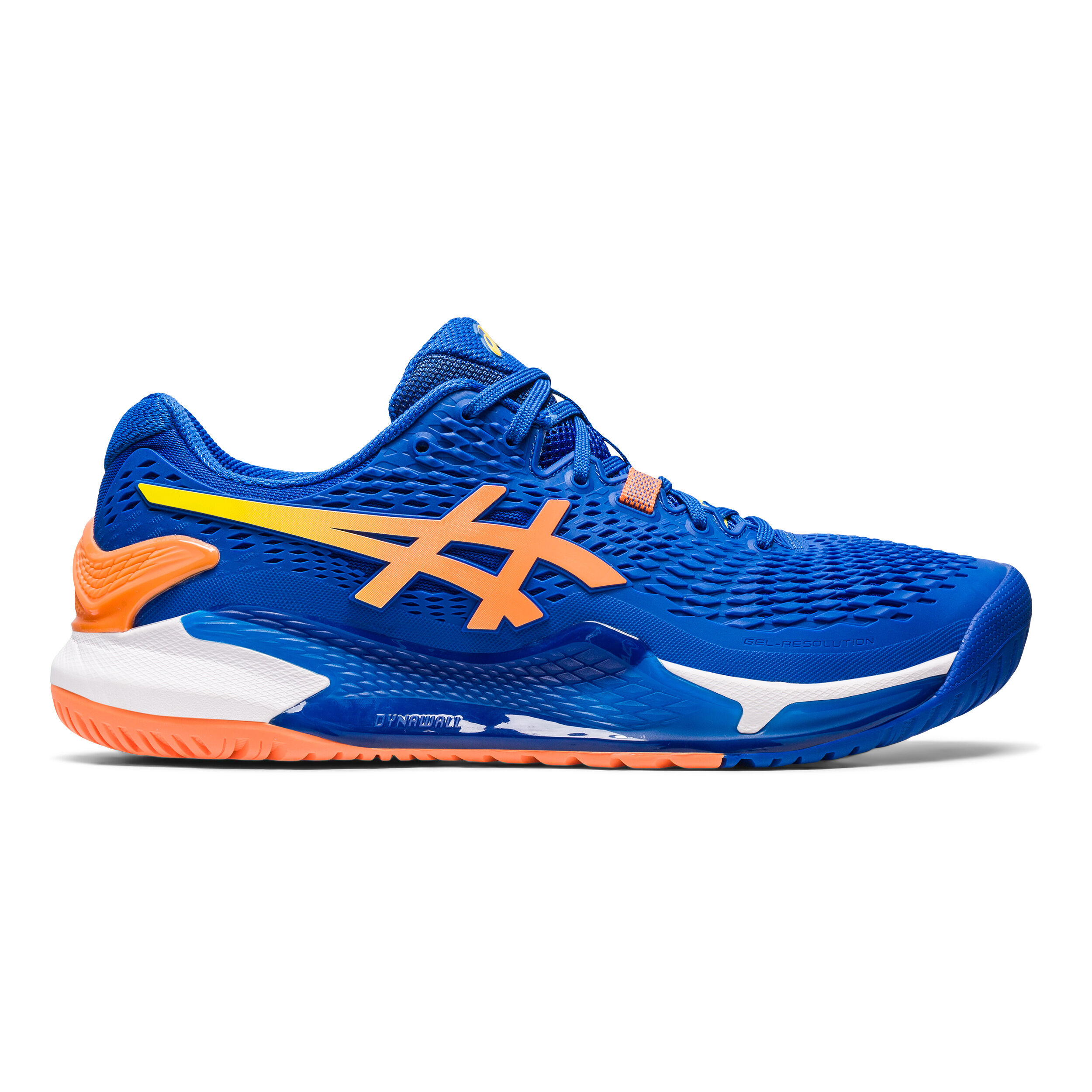 Buy ASICS Gel Resolution 9 AC Chaussure Tout Terrain Hommes Bleu Orange online Tennis Point CH