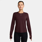 V&ecirc;tements Nike Nike One Classic Dri-FIT Haut manches longues Femmes - rouge fonc&eacute;, blanc