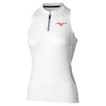 V&ecirc;tements de tennis Mizuno Mizuno Daybreakers Printed D&eacute;bardeur Tank Top Femmes-Blanc,Bleu Clair