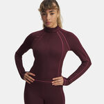 Vêtements Under Armour Under Armour Cold Gear Textured 1/2 Zip Haut manches longues Femmes-gris