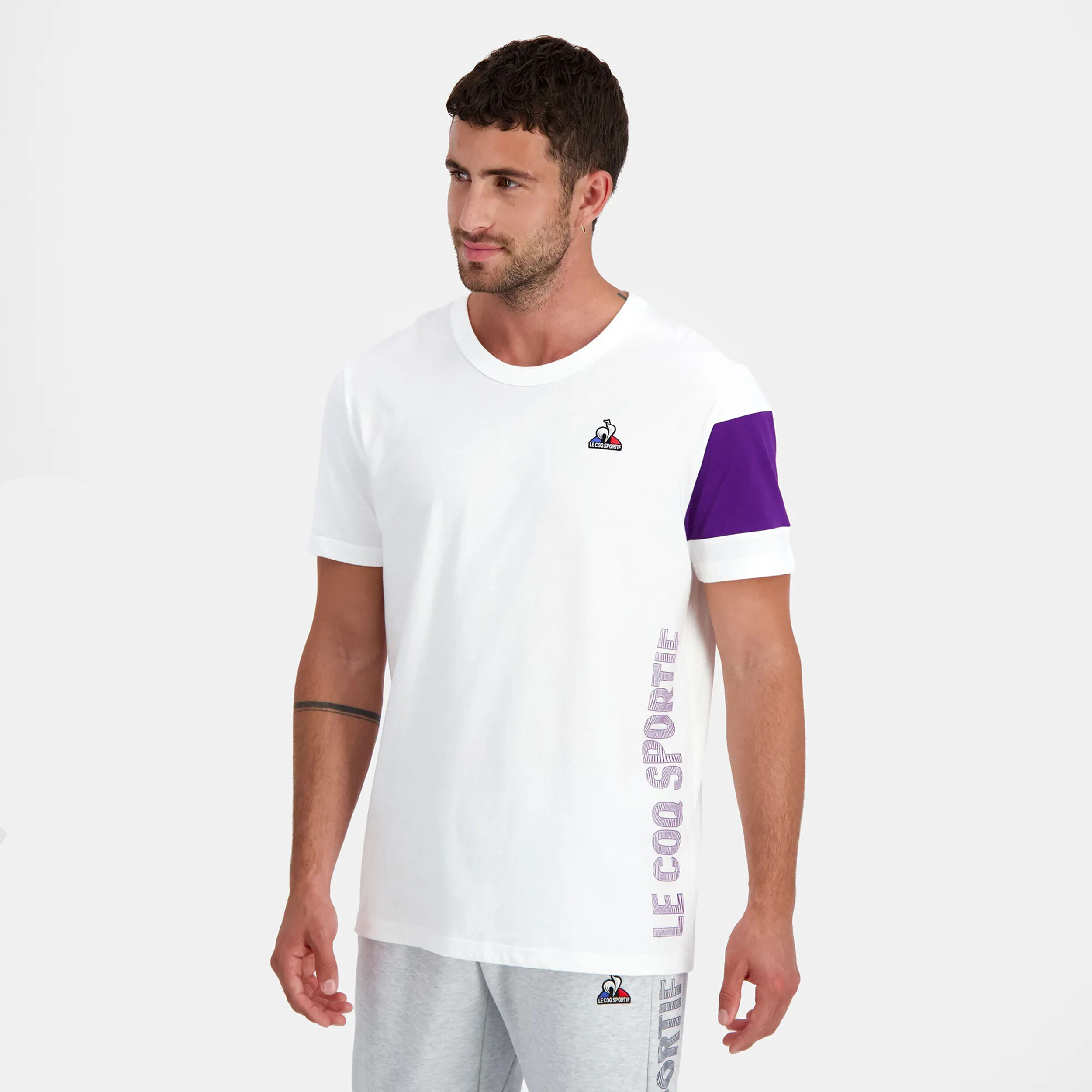 Buy Le Coq Sportif N 1 T shirt Blanc Violet online Tennis Point CH
