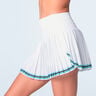 Linen Streak Pleated Jupe Femmes - blanc, turquoise