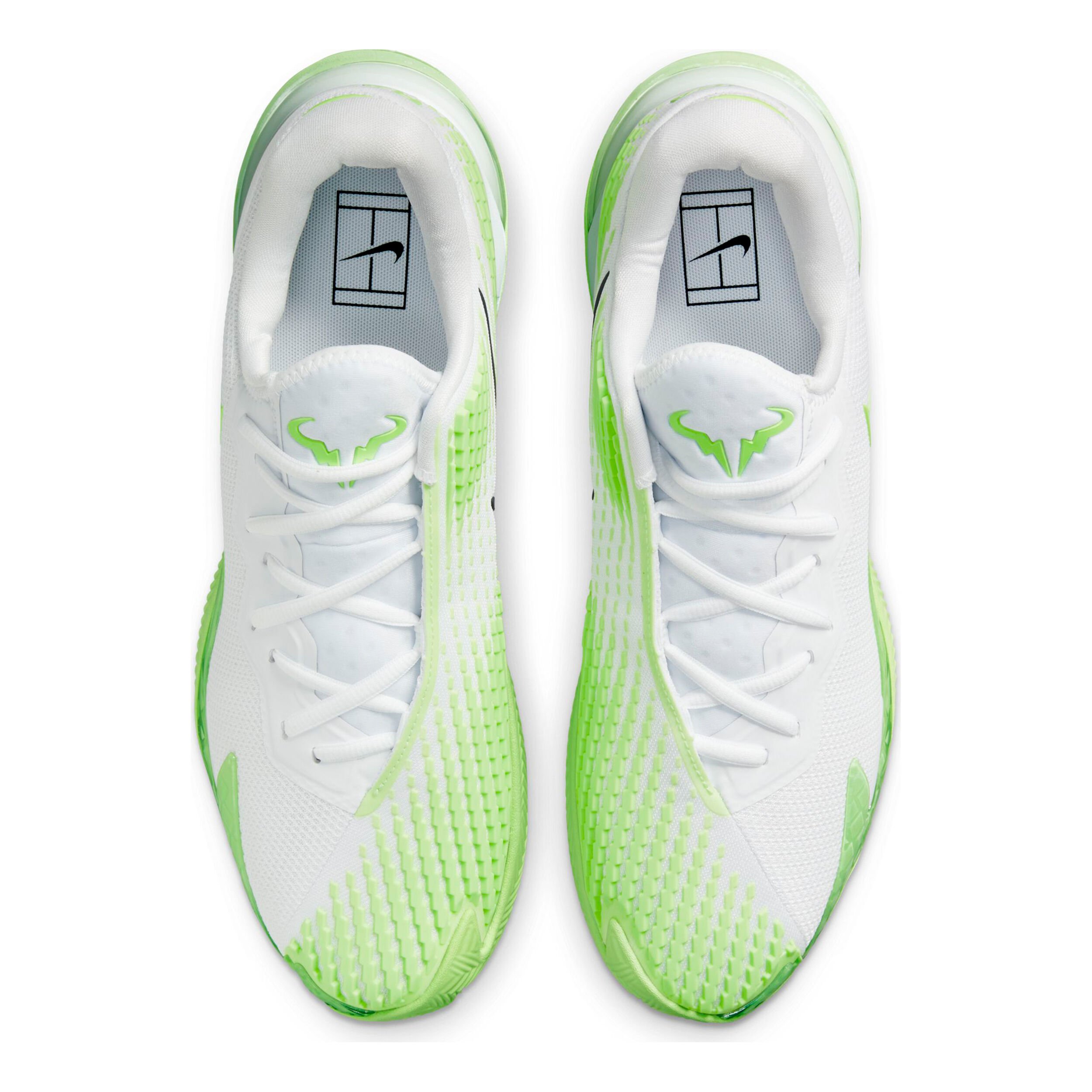 Rafael Nadal Zoom Vapor Cage 4 Chaussure Terre Battue Hommes Blanc Vert Fluo