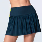 V&ecirc;tements Lucky in Love Lucky in Love Racer Rib Pleated Jupe Femmes - bleu fonc&eacute;, jaune