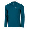 Create Big Serve 1/4 Zip Haut Manches Longues Hommes-Bleu Petrol, Blanc