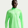 Stride Half-Zip Longsleeve Maillot de course Hommes-vert clair, argent