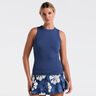 Rib Débardeur Tank Top Femmes-Bleu Foncé