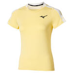 V&ecirc;tements de tennis Mizuno Mizuno Daybreakers Printed T-shirt Femmes-Jaune Lemon