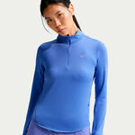 V&ecirc;tements Nike Nike Swift Half-Zip Longsleeve Maillot de course Femmes-bleu, argent